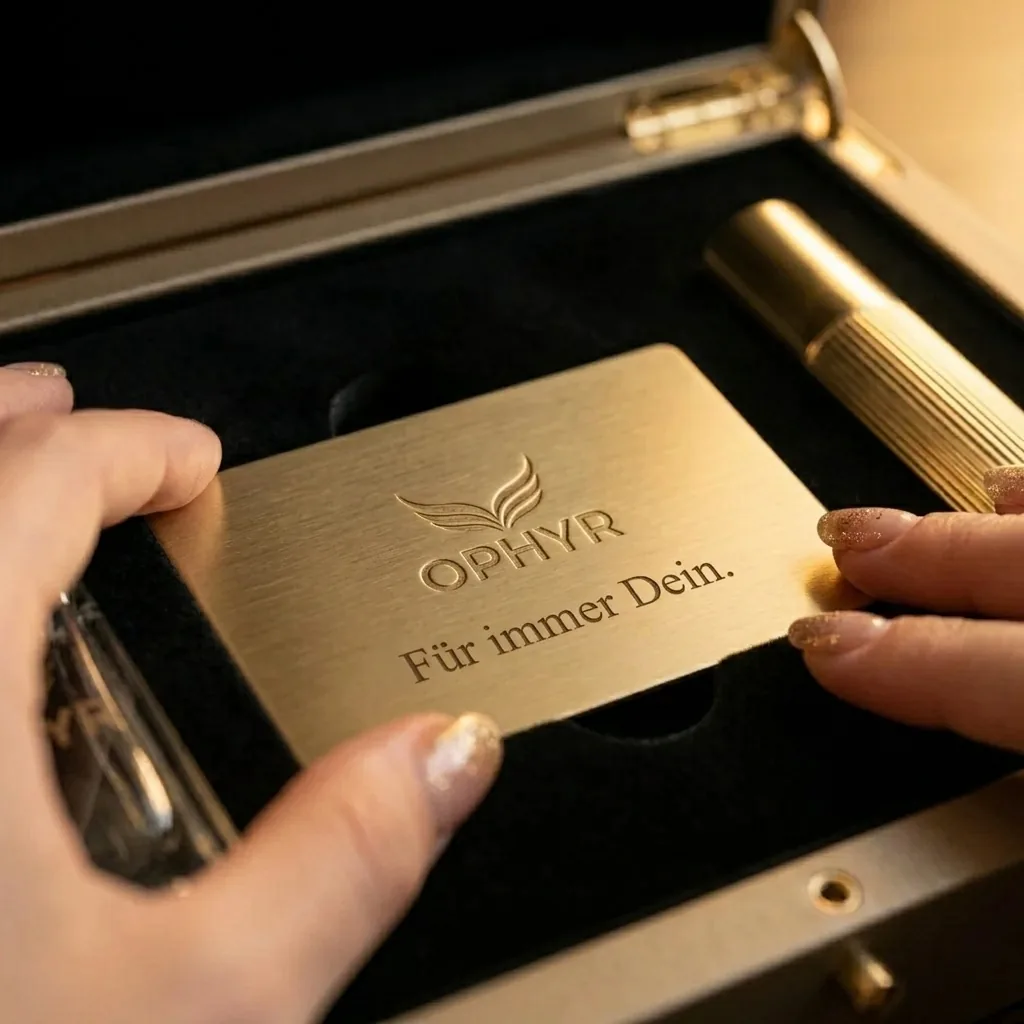 H&auml;nde halten gravierte Goldkarte &ndash; F&uuml;r immer Dein